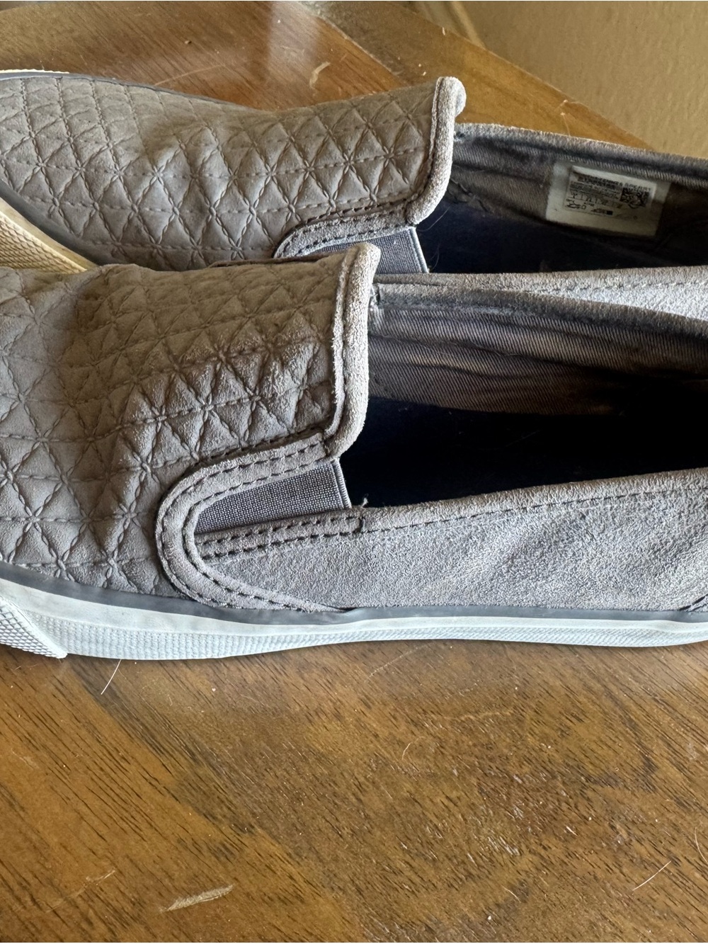 Sperry Quilted Gray Slip-On Loafers